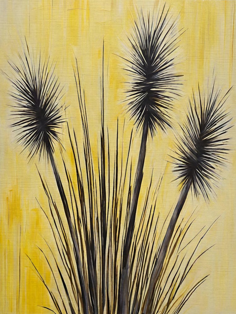 Australian yellow pampas grass flowers