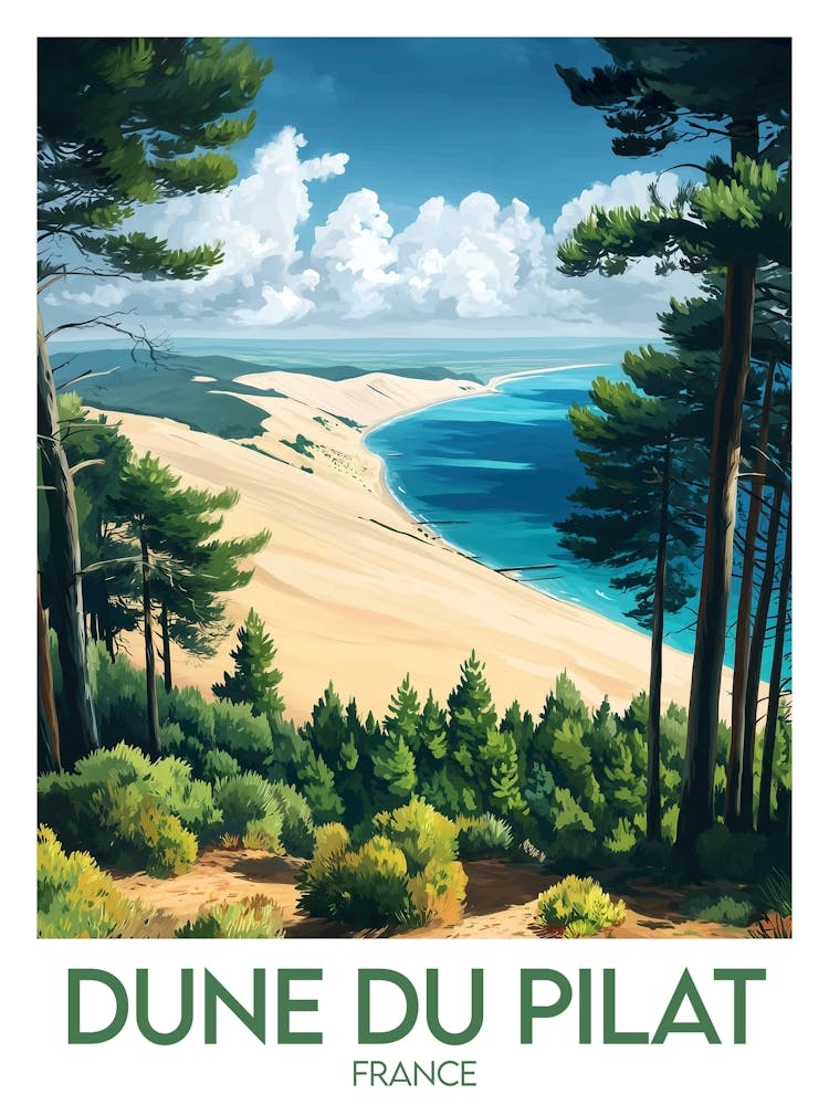 Affiche de voyage Dune Du Pilat 1