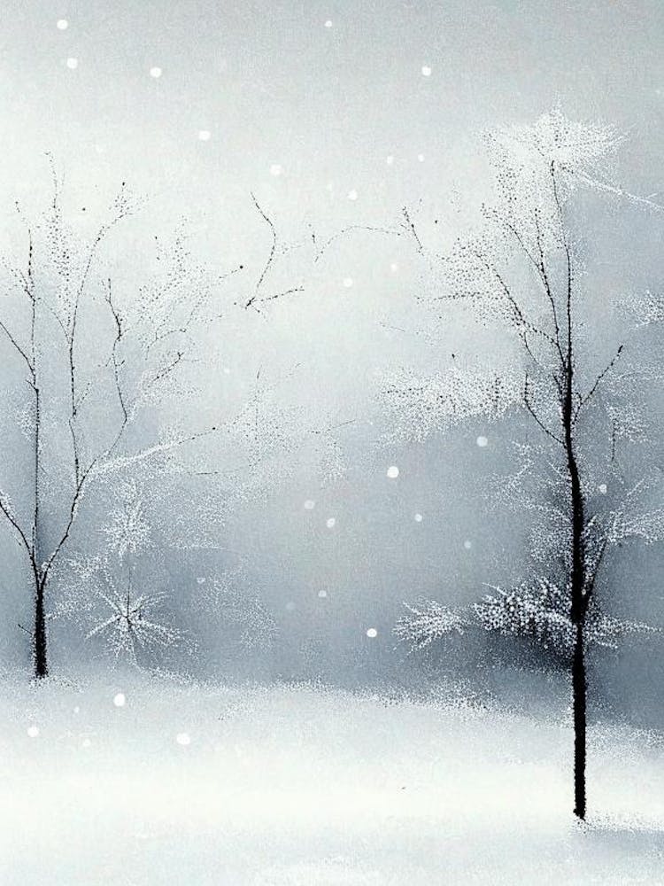 Winter Scenery, Snowflakes, Rothko Neutral 2