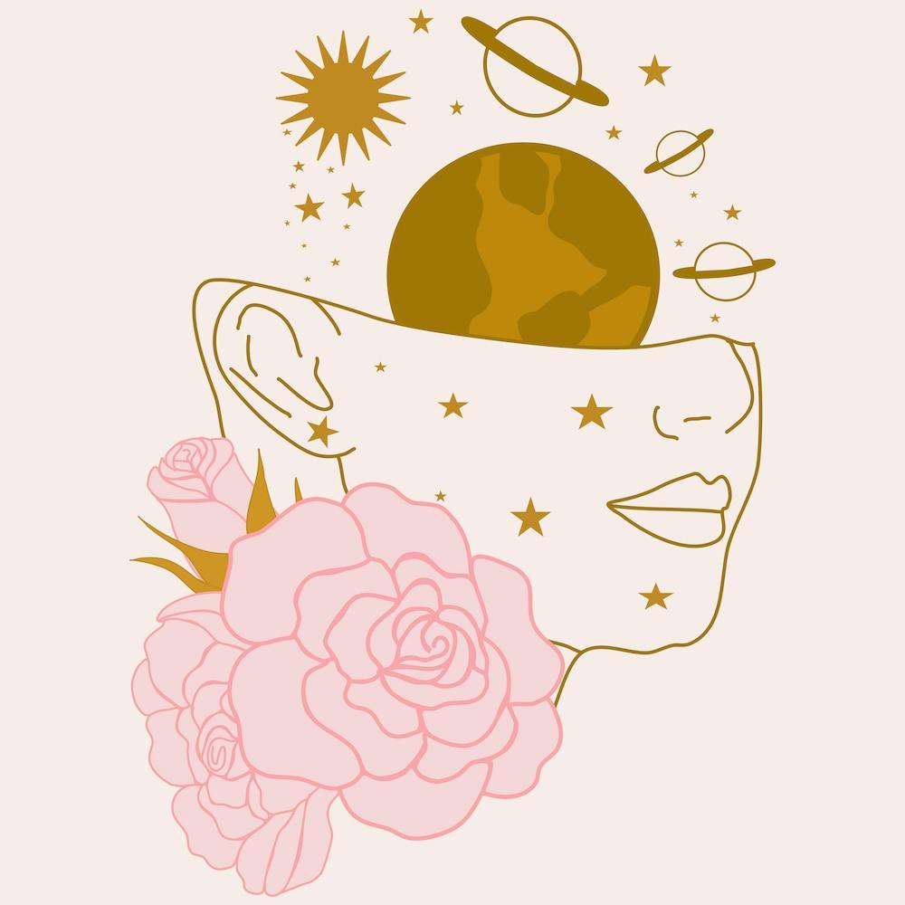 Dreamy Celestial Woman Square