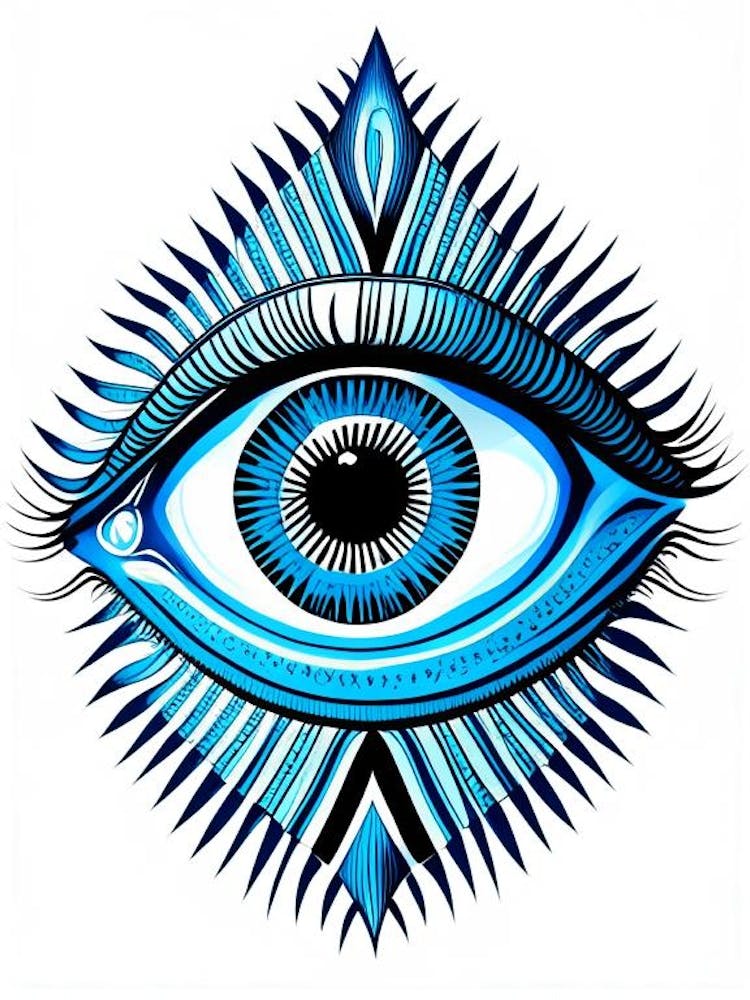 Œil Psychédélique, Symbole, Troisième Œil Bleu & Blanc 3