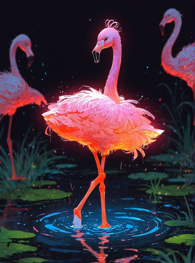 Default Zeichne mir einen Flamingo mit Tutu beim Ballett P 3
