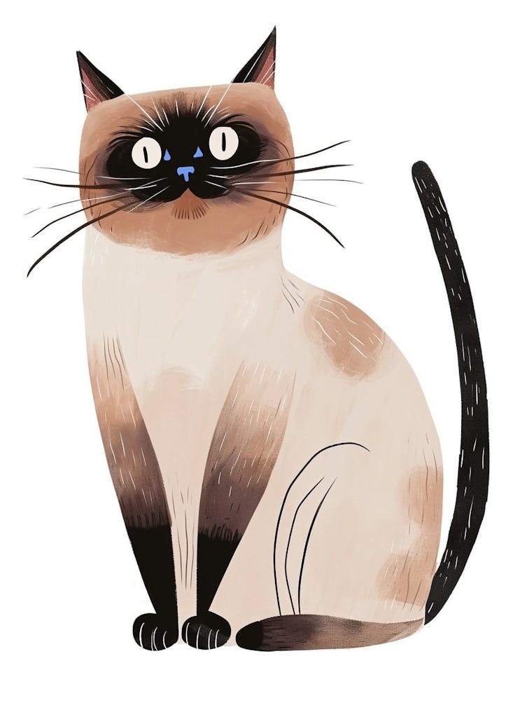 Siamese Cat Clipart Illustration 4