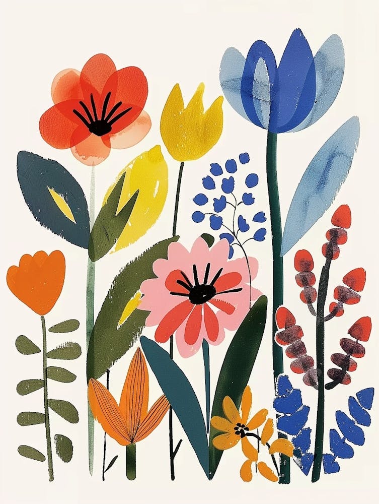 Gemalte Blumen Tulpe 4