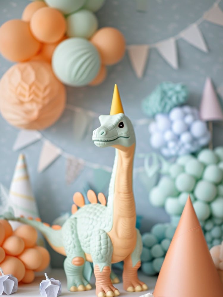 Muted Pastel Toy Dinosaur Birthday Party