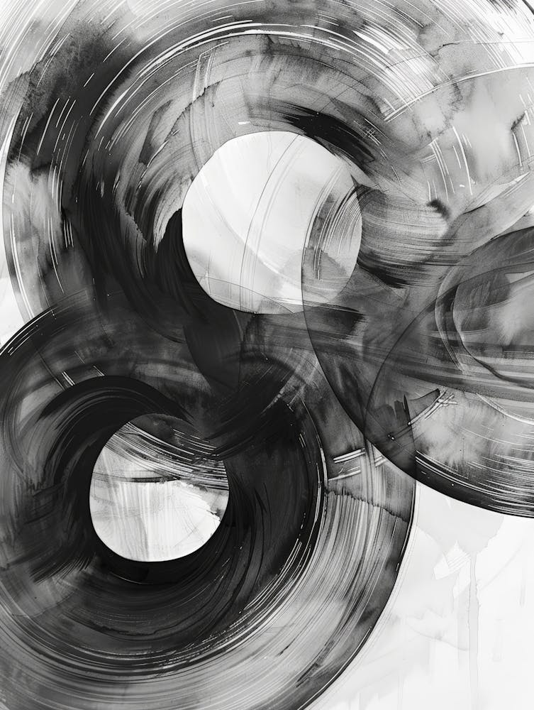 Black And White Abstract Painting 12