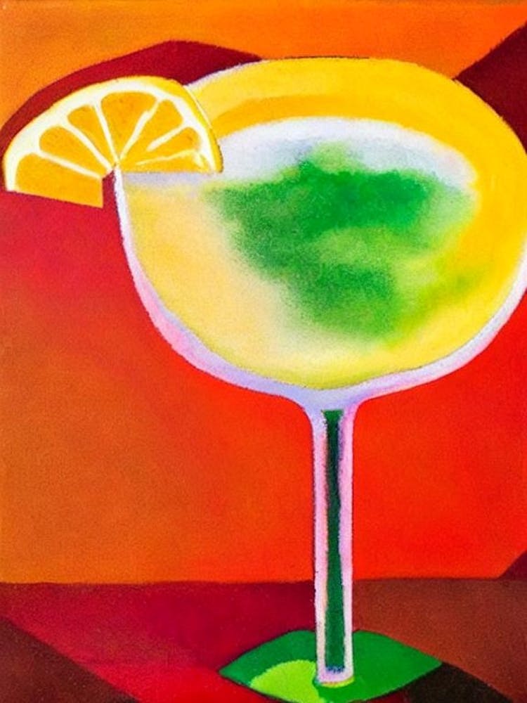 Frozen Margarita Paul Klee Inspired Abstract Cocktail Poster