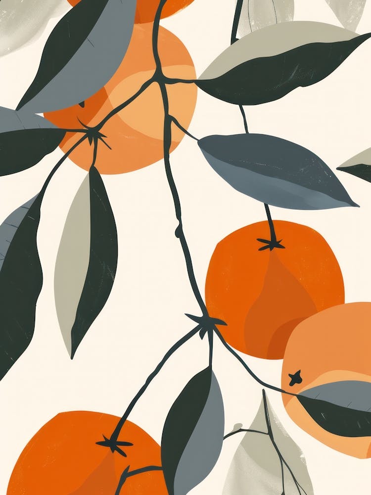 Persimmon Close Up Illustration 1