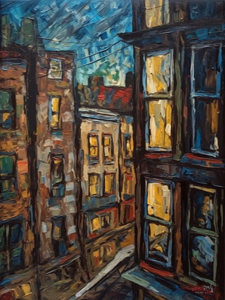Window View Of San Francisco In The Style Of Expressionism 1