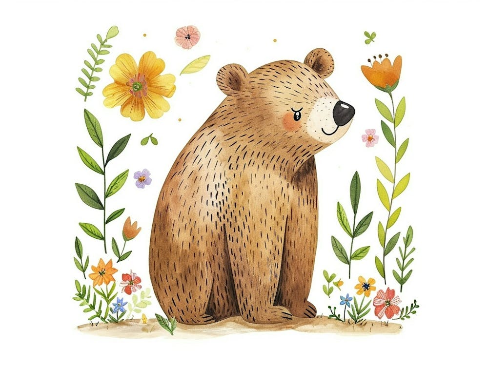 Little Floral Brown Bear 3