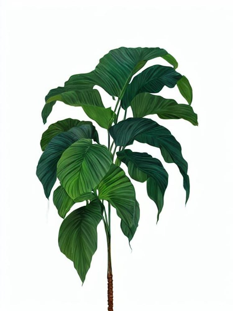Areca Palm Tree (Dypsis Lutescens) Watercolor