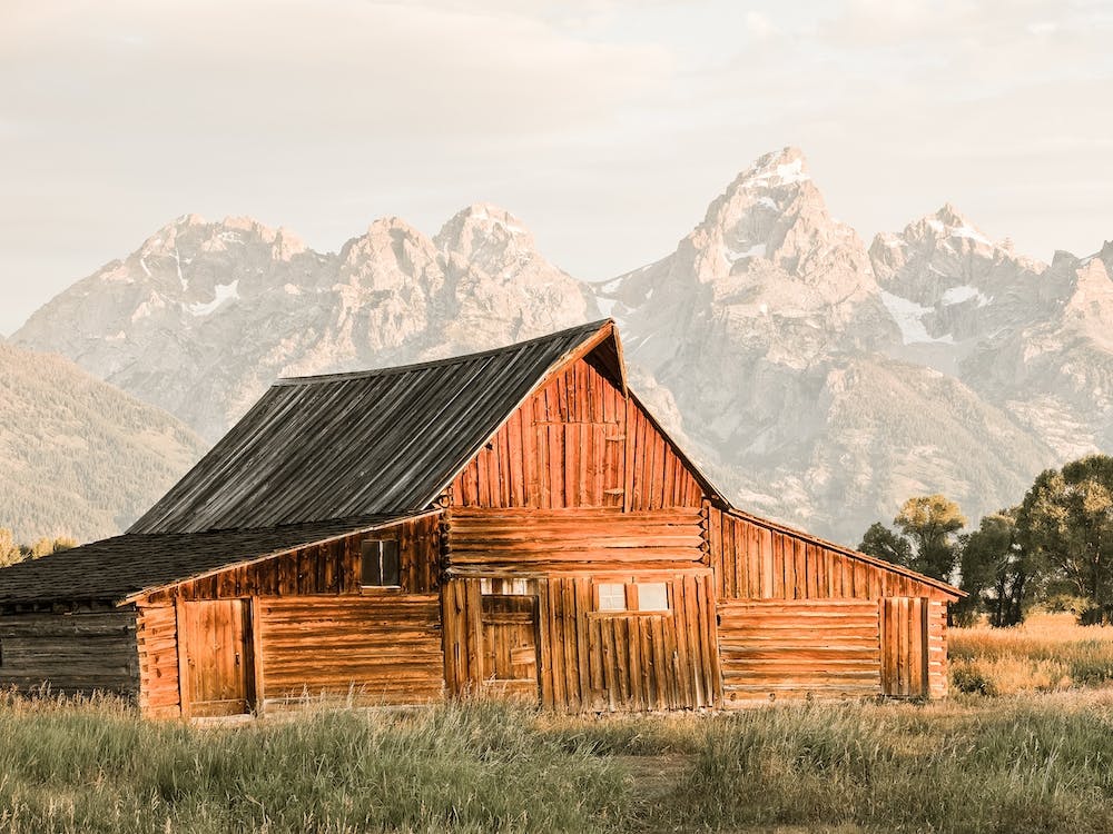 Wooden Cabin In Wyoming