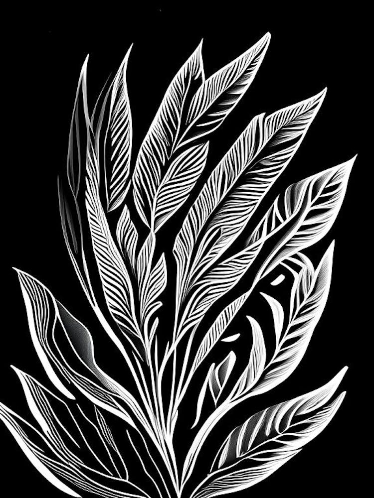 Oat Leaf Linocut