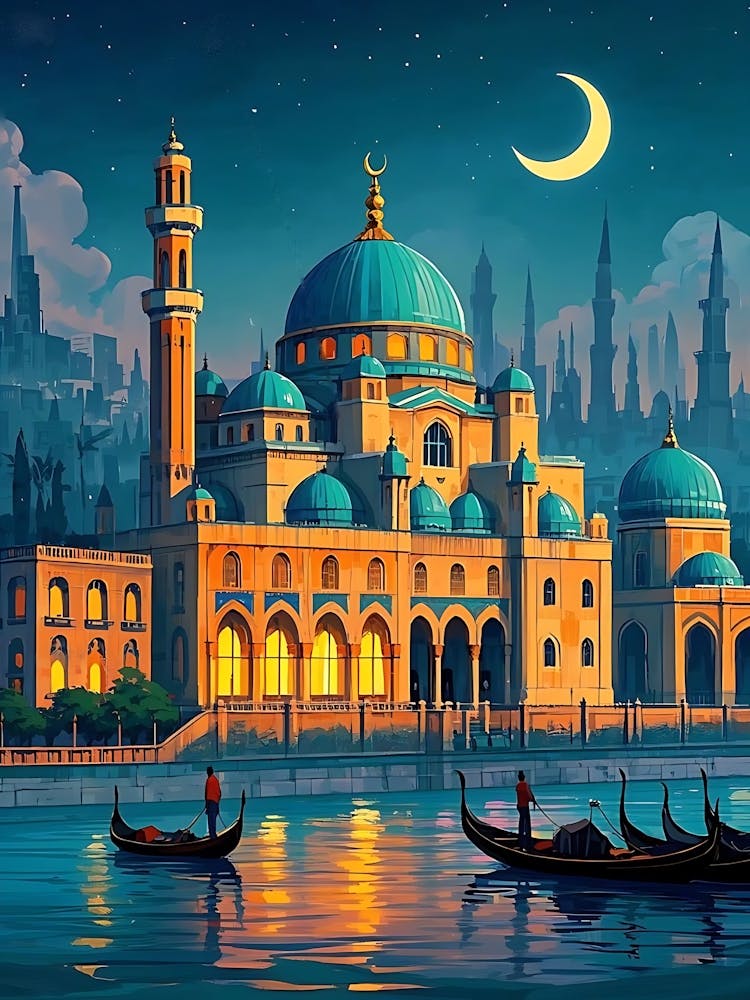 Ramadan Vibes of Grand Mosque at Night