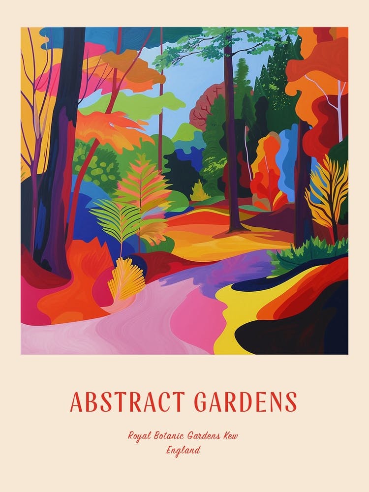 Colourful Gardens Royal Botanic Gardens Kew United Kingdom 4 Red Poster