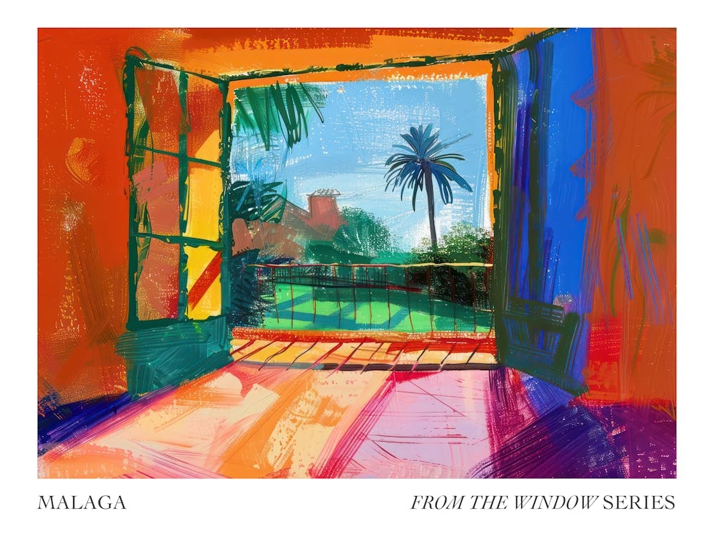 Malaga From The Window Series Poster Painting 4