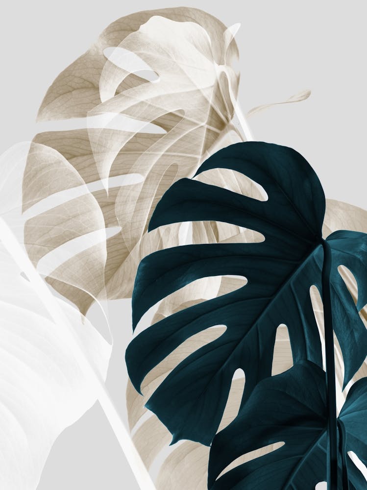 Monstera Leaves Metallic Green_2058425