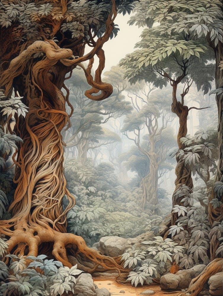 Vintage Jungle Botanical Illustration Ylang Ylang Tree 2