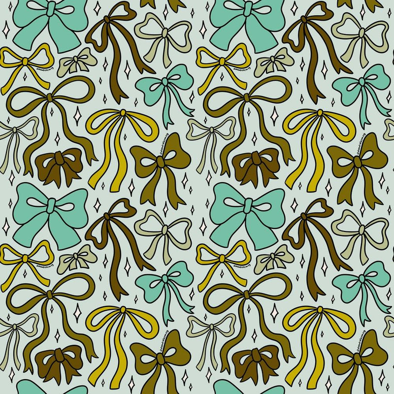 Blue Bow Print
