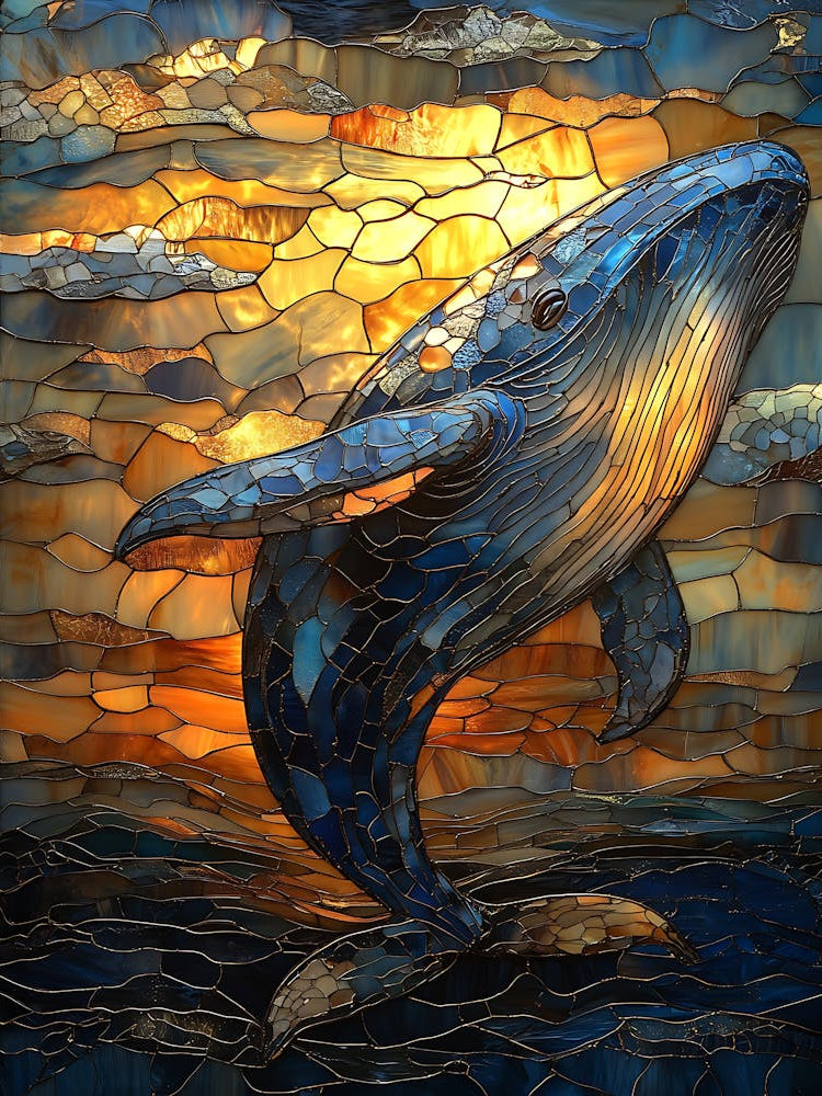 Stunning Stained Glass Whale 18