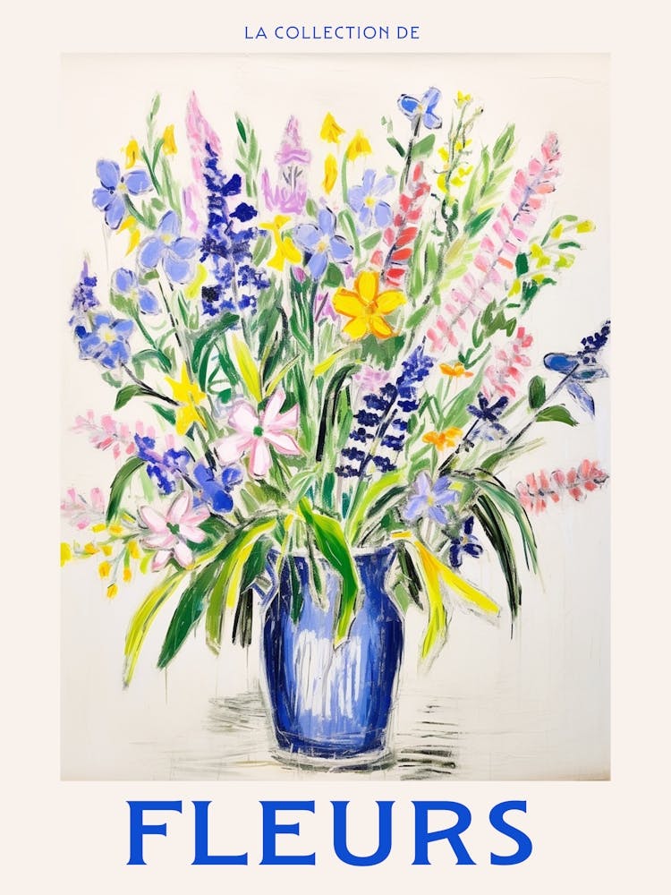 French Flower Poster Lobelia