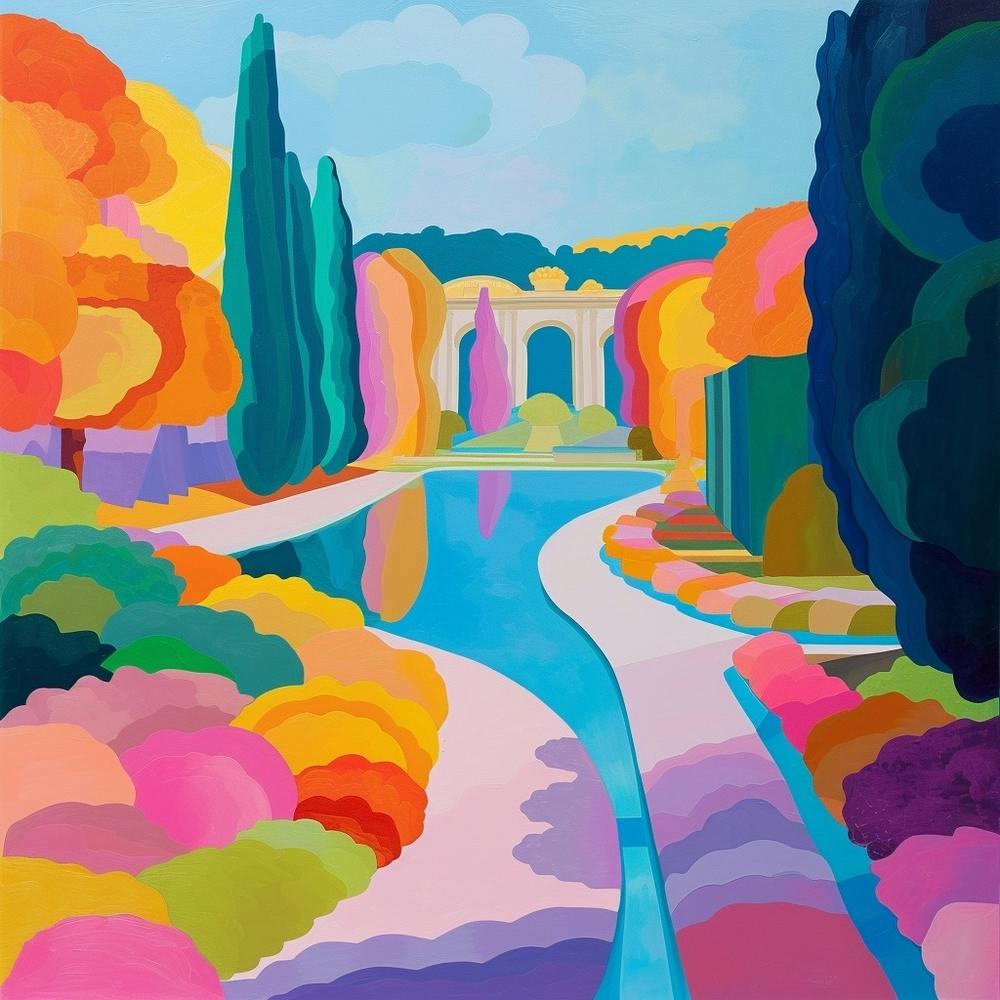 Colourful Gardens Palace Of Fontainebleau Gardens France 1