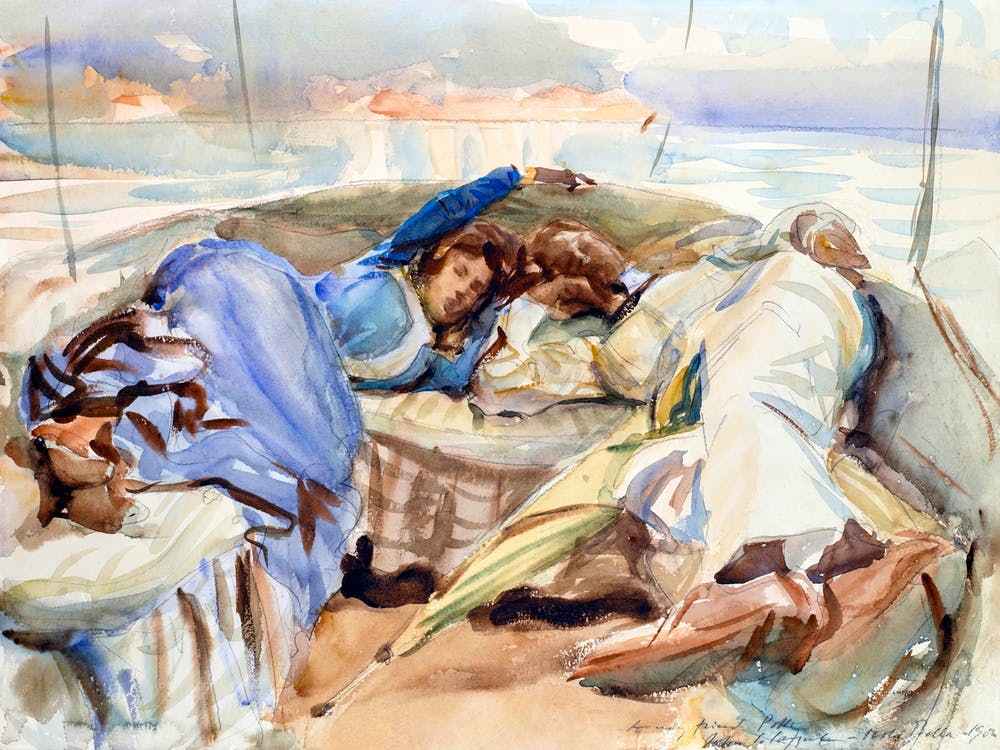 Two Figures In A Boat, Isola Bella, Italy (1902), John Singer Sargent