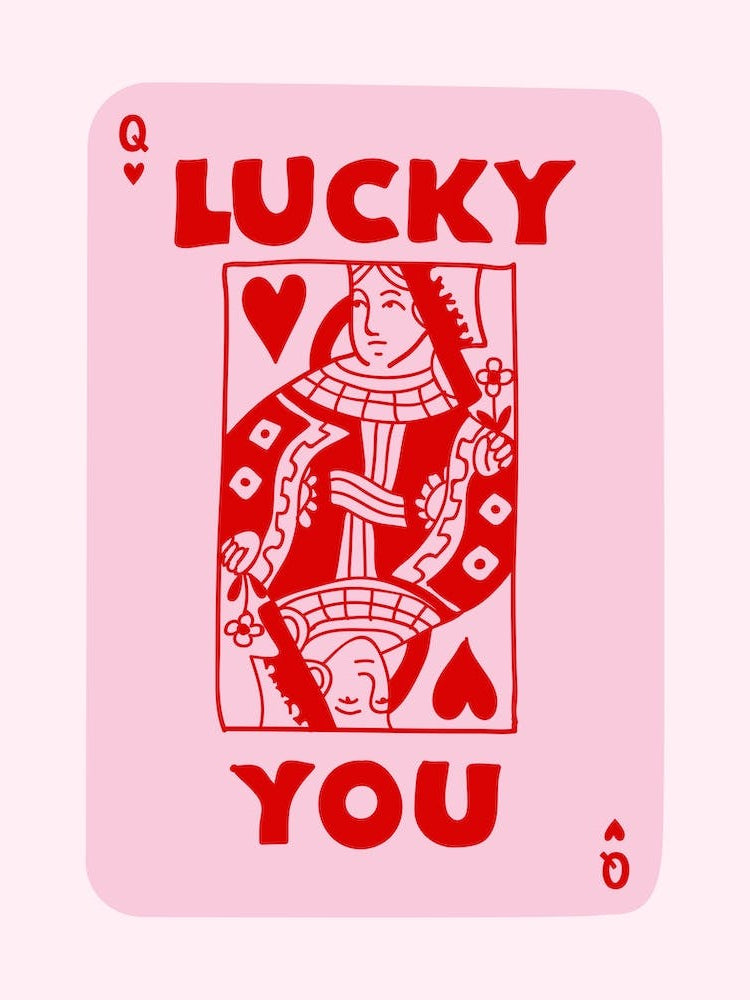 Lucky You Queen - Pink & Red