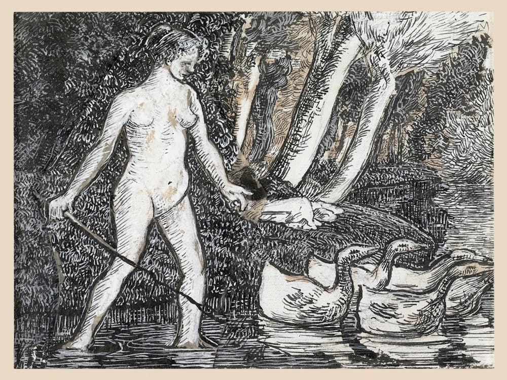 Bather With Geese (1895), Camille Pissarro