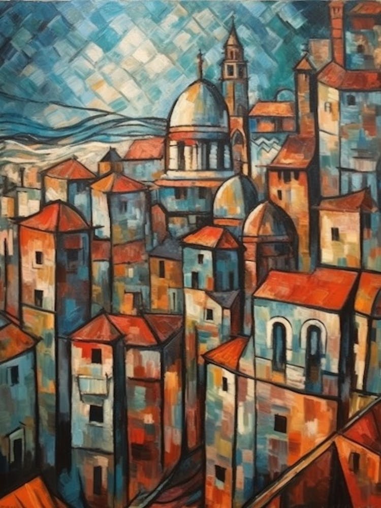 Window View Istanbul Of In The Style Of Cubism 1