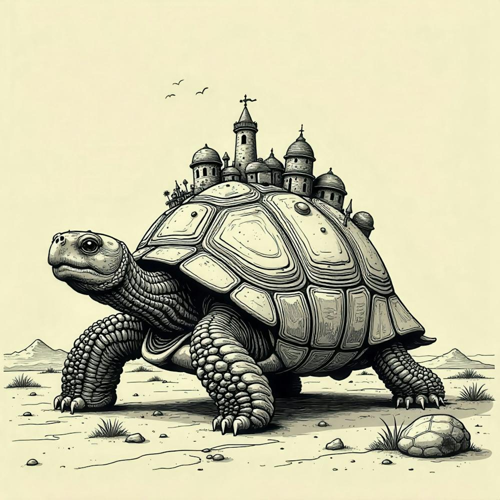 Turtle With A Castle On Its Back