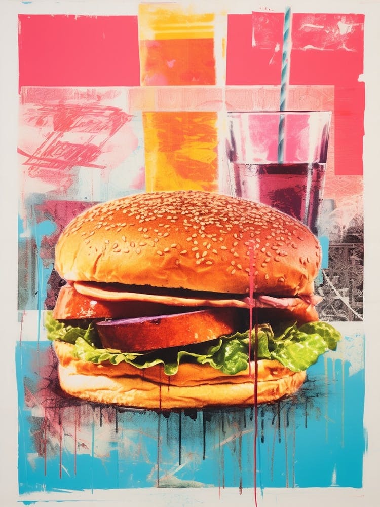 Retro Burger Risograph Inspired 7