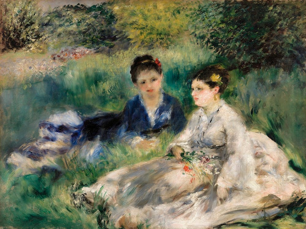 On The Grass, Pierre Auguste Renoir