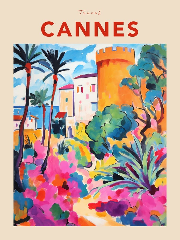 Cannes France Fauvistisches Reiseposter