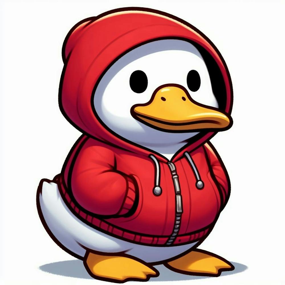 Duck In Red Hoodie