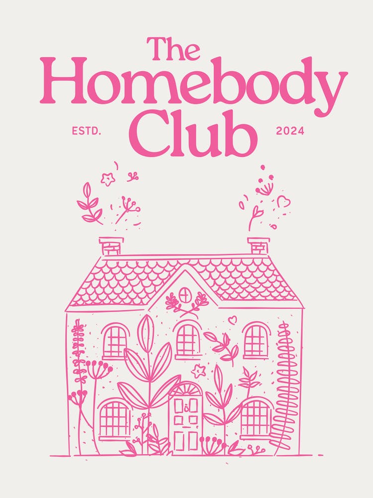 The homebody club pink wall art
