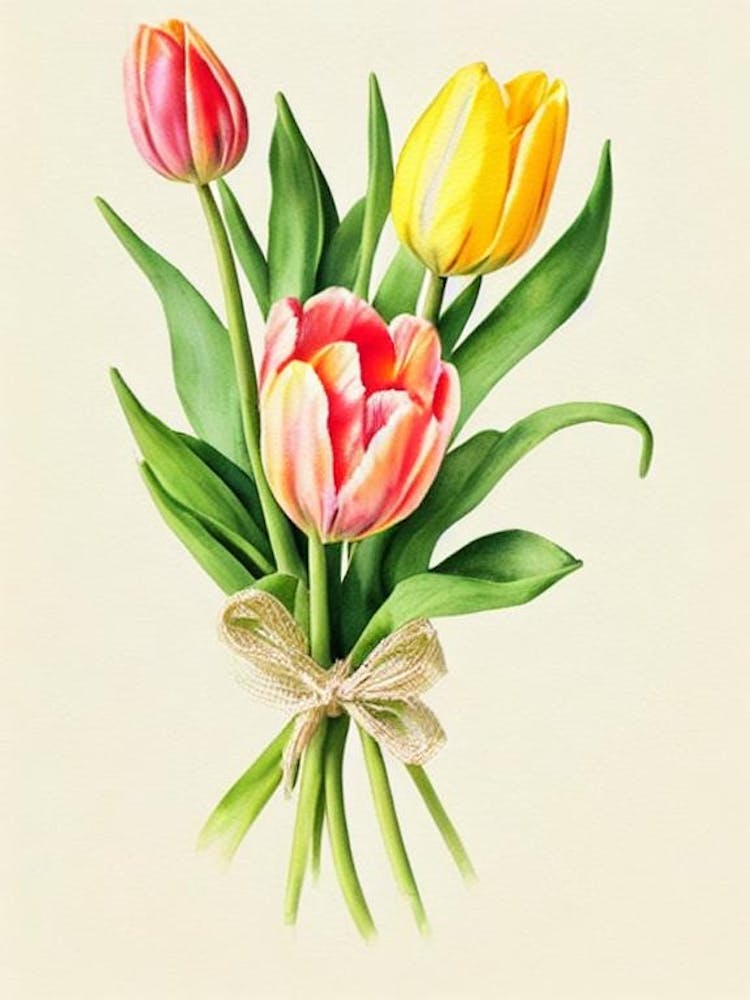 Tulips Vintage Flowers Flower