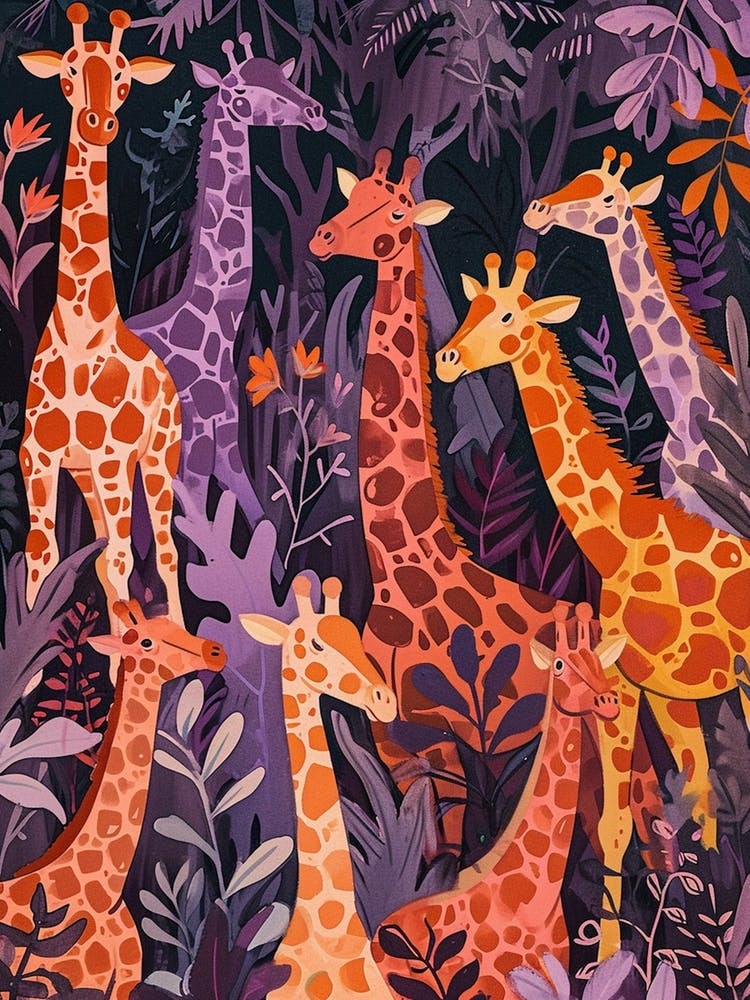 Cute Storybook Style Giraffe Illustration 1