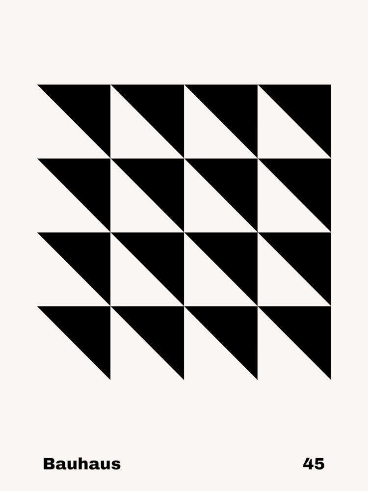 Geometric Bauhaus Poster B&W 45