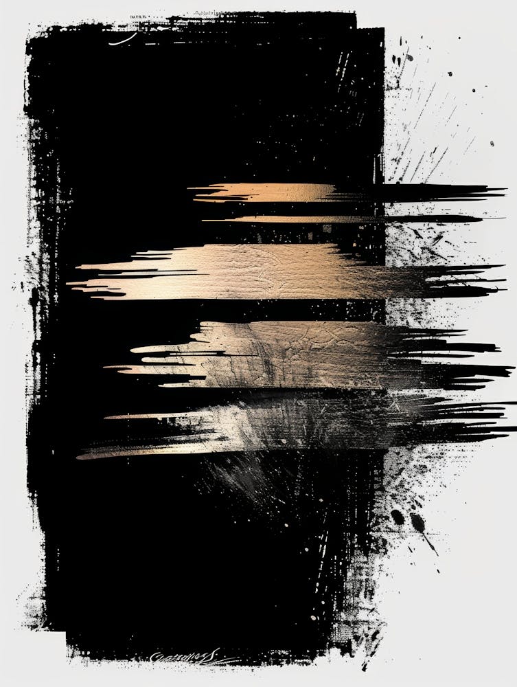 Abstract Black And Gold Painting 30