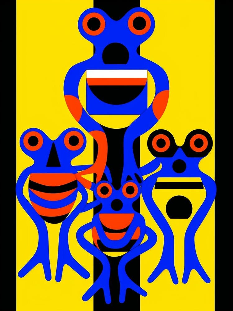 Frogs Abstract Pop Art 4