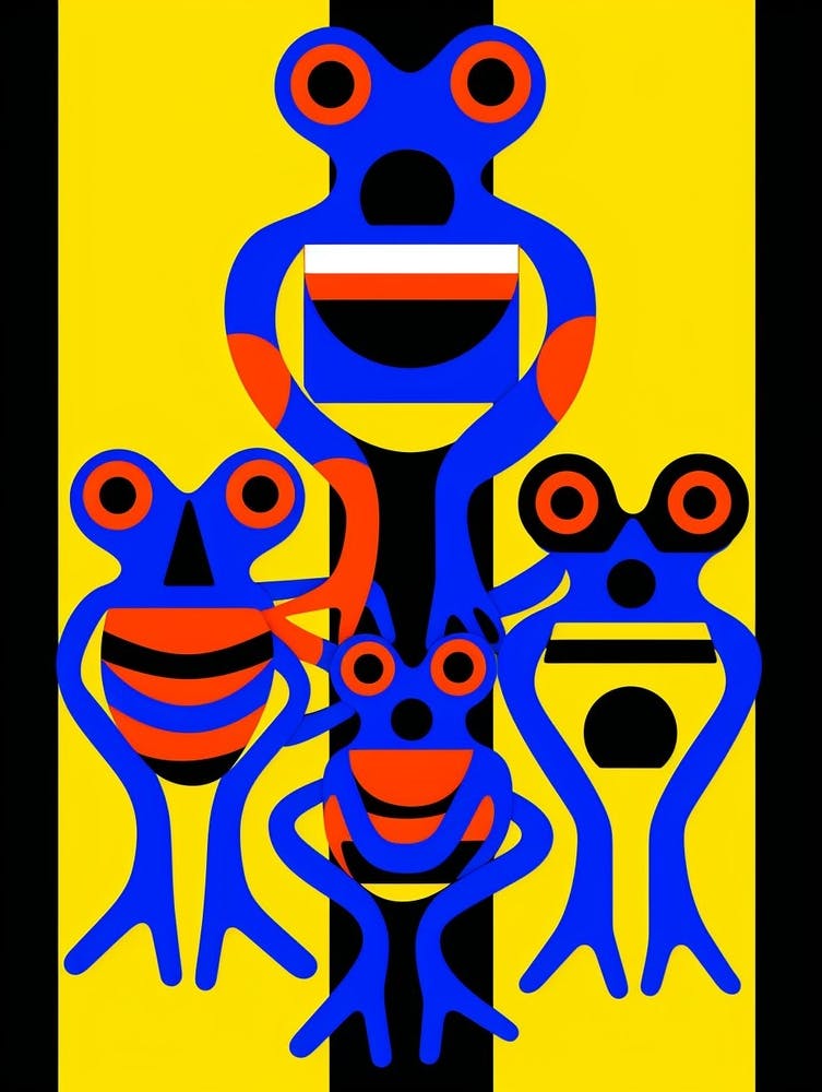 Frogs Abstract Pop Art 4