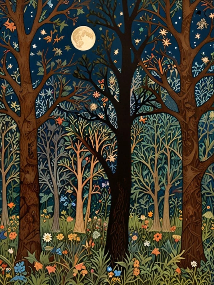 William Morris Moonlight In The Forest 120