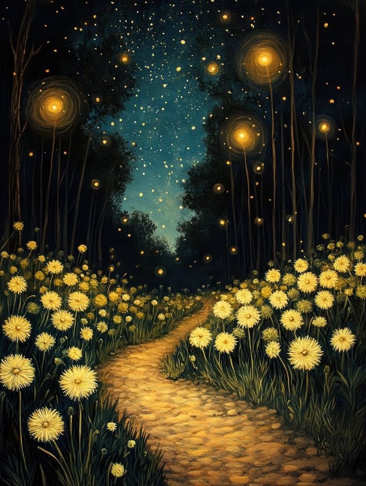 Dandelions At Night 10