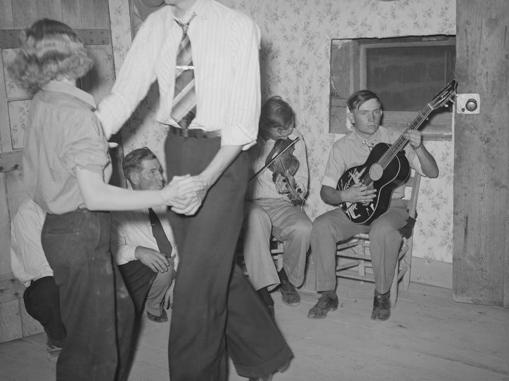 Musicians At The Square Dance,Pie Town, New Mexico By Russell Lee