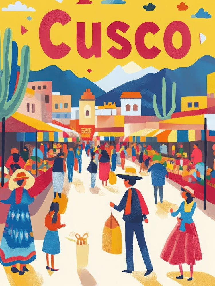 Aihrgdesign A 1970s Inspired Travel Poster For Cusco 2