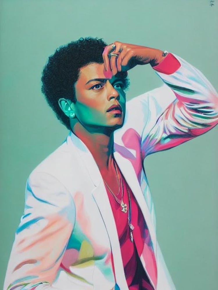 Bruno Mars 2 Colourful Illustration
