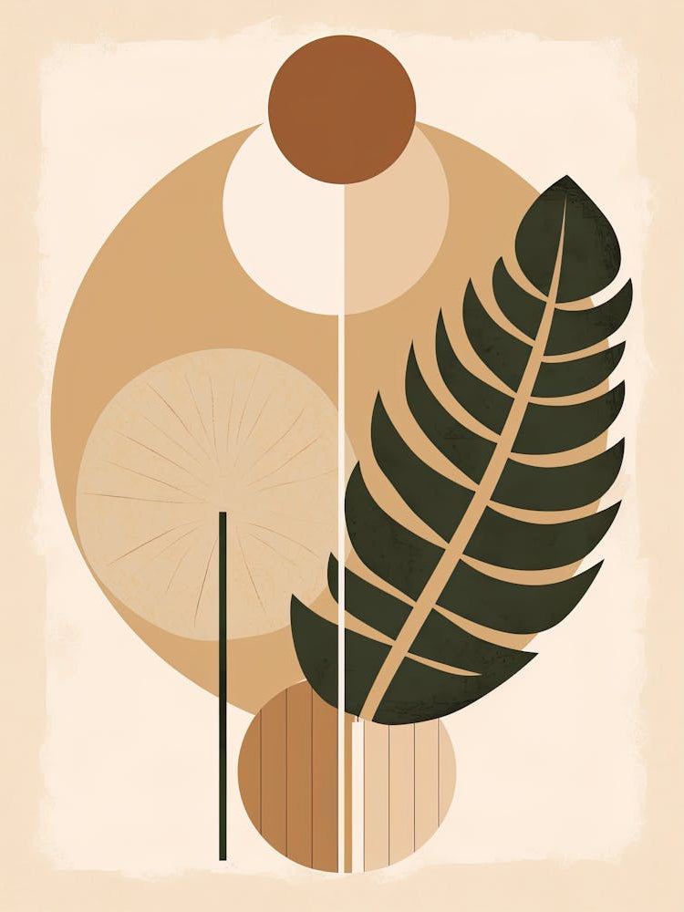 Abstract Tropical Leaves, Boho Style