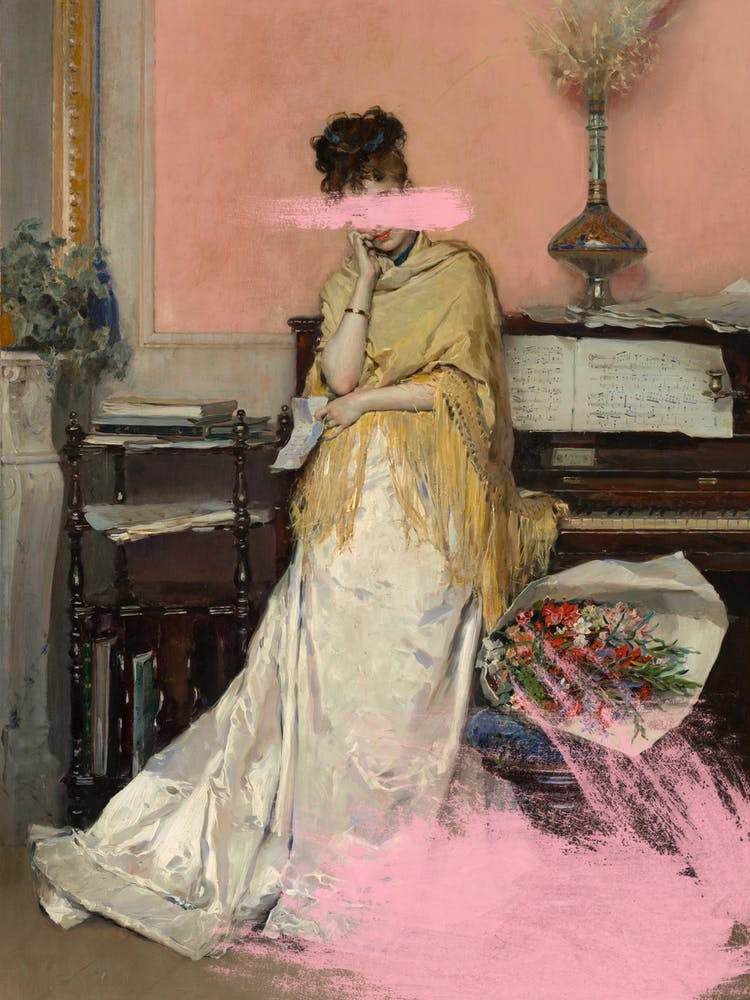 Pink Altered Art Woman