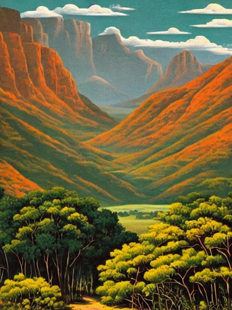 Kruger National Park South Africa Vintage Poster